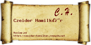 Czeider Hamilkár névjegykártya